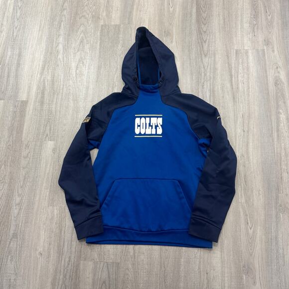 Nike Indianapolis Colts Hoodie Men's Small Blue Sweatshirt NFL Football On Field - Picture 1 of 9